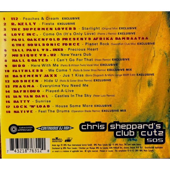 Chris Sheppards Club Cutz 505 CD Compilation Various Artists 37215cd - Picture 2 of 2